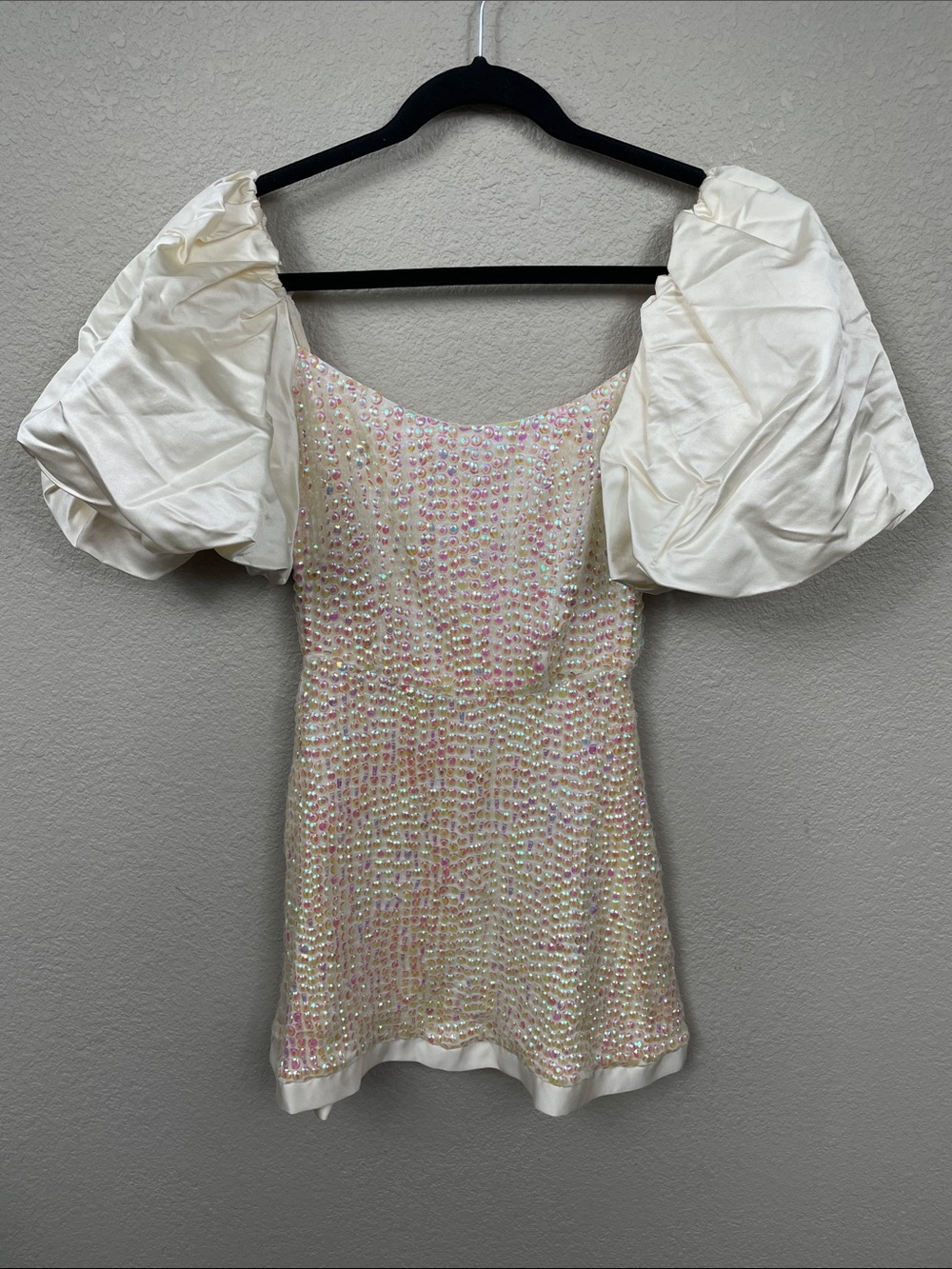 Nwt Markarian Cupid Puff Sleeve Sequin Mini Dress Opal Sz 0 — image 5 of 8